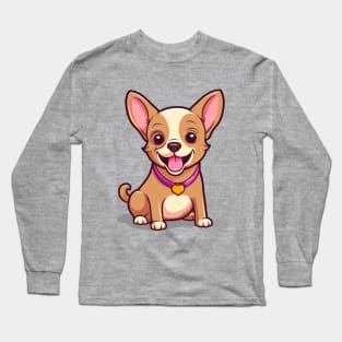 Cartoon Cute Kawaii Chihuahua Long Sleeve T-Shirt